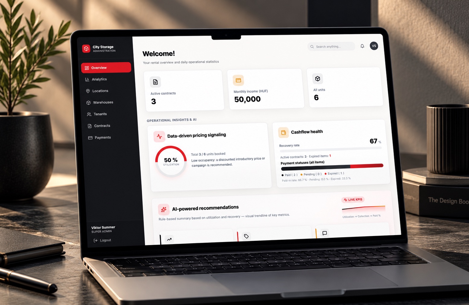 City Storage shown on a laptop
